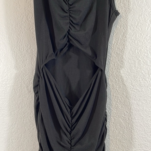FASHION NOVA Forever Ruched Mini Dress Sexy Black Size Medium NEW - Picture 4 of 13
